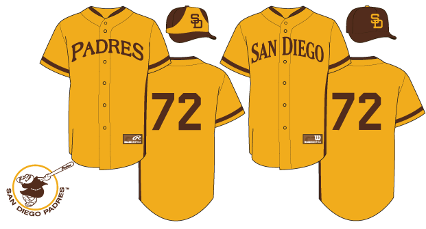 San Diego Padres 1972 uniform artwork, This is a highly det…