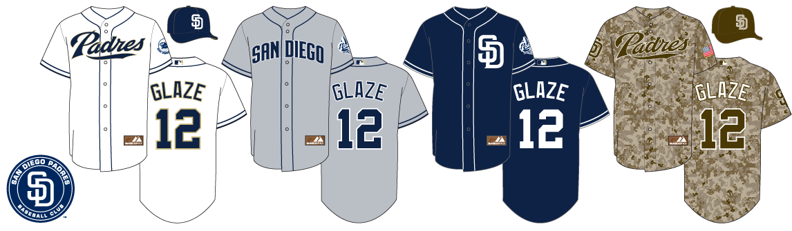 Framed Evolution History San Diego Padres Uniforms Print — The